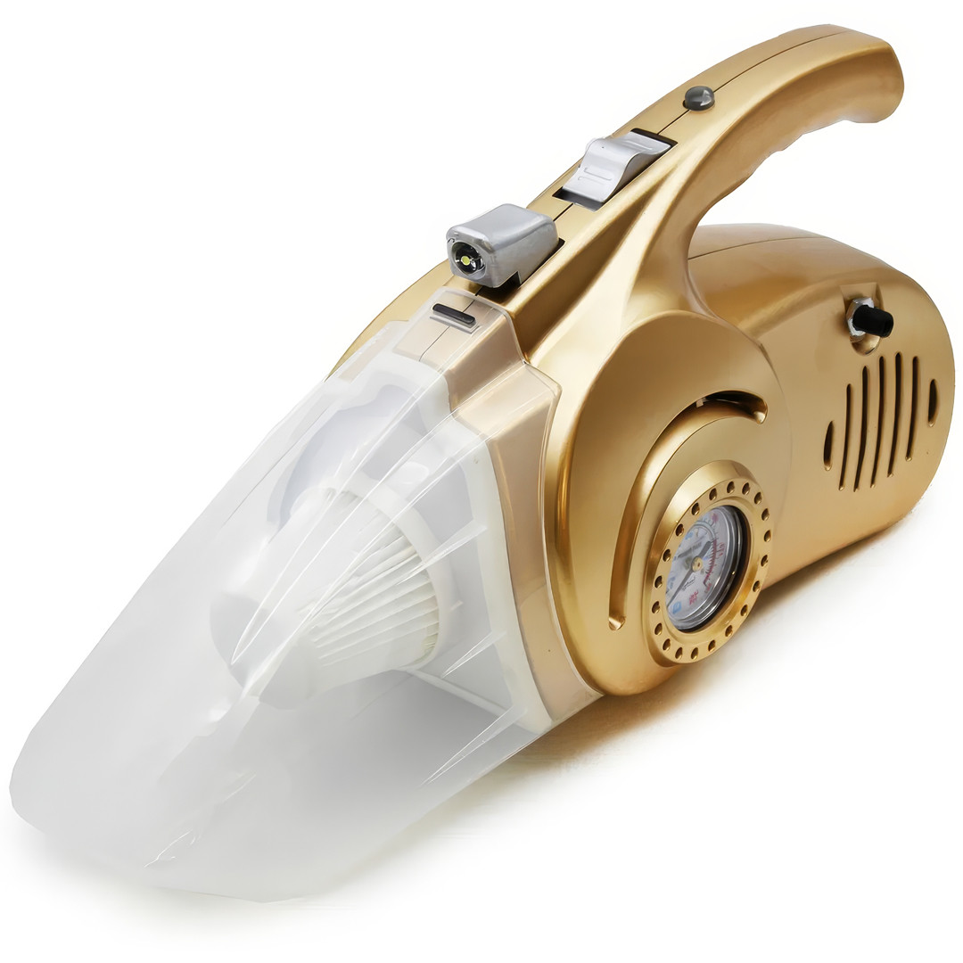 Пилосос автомобільний 4в1 Car Mounted Vacuum Cleaner 120Вт Потужний пилосос з компресором для авто та ліхтариком, фото 1