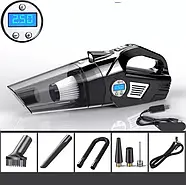 Пилосос автомобільний 4в1 Car Mounted Vacuum Cleaner 120Вт Чорний Потужний пилосос з компресором та ліхтариком, фото 5