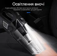 Пилосос автомобільний 4в1 Car Mounted Vacuum Cleaner 120Вт Чорний Потужний пилосос з компресором та ліхтариком, фото 7