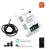 Wi-fi RF реле з датчиком температури DS18B20 16A 3000Вт Tuya SmartLife