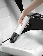Універсальний акумуляторний пилосос для прибирання будинку та в авто VACUUM CLEANER Білий Портативний ручний пилосос, фото 5