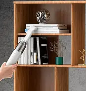Універсальний акумуляторний пилосос для прибирання будинку та в авто VACUUM CLEANER Білий Портативний ручний пилосос, фото 3