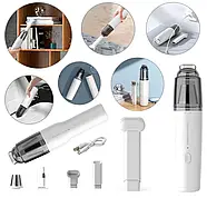 Універсальний акумуляторний пилосос для прибирання будинку та в авто VACUUM CLEANER Білий Портативний ручний пилосос, фото 8