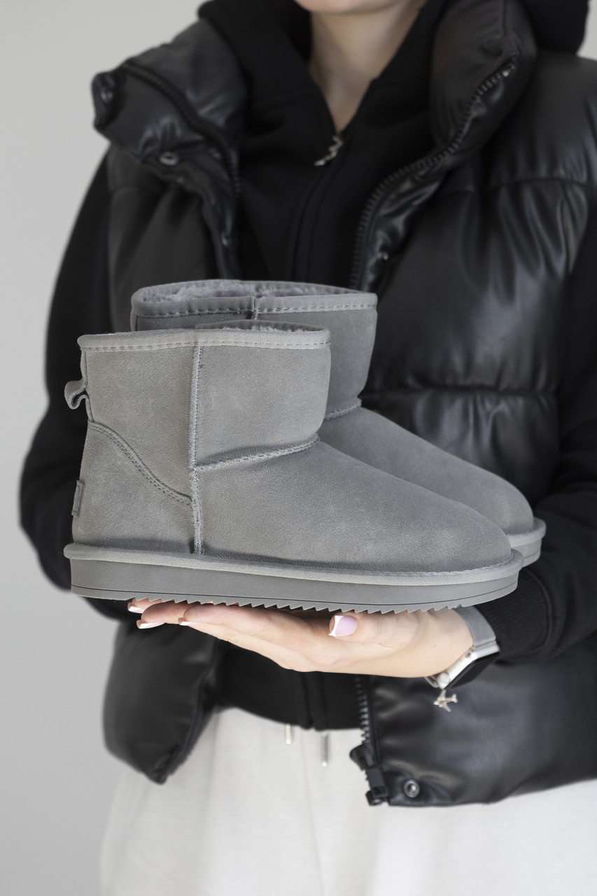 Зимові Жіночі Черевики UGG Classic Mini Suede Grey | сірі замшеві, розміри 37–41