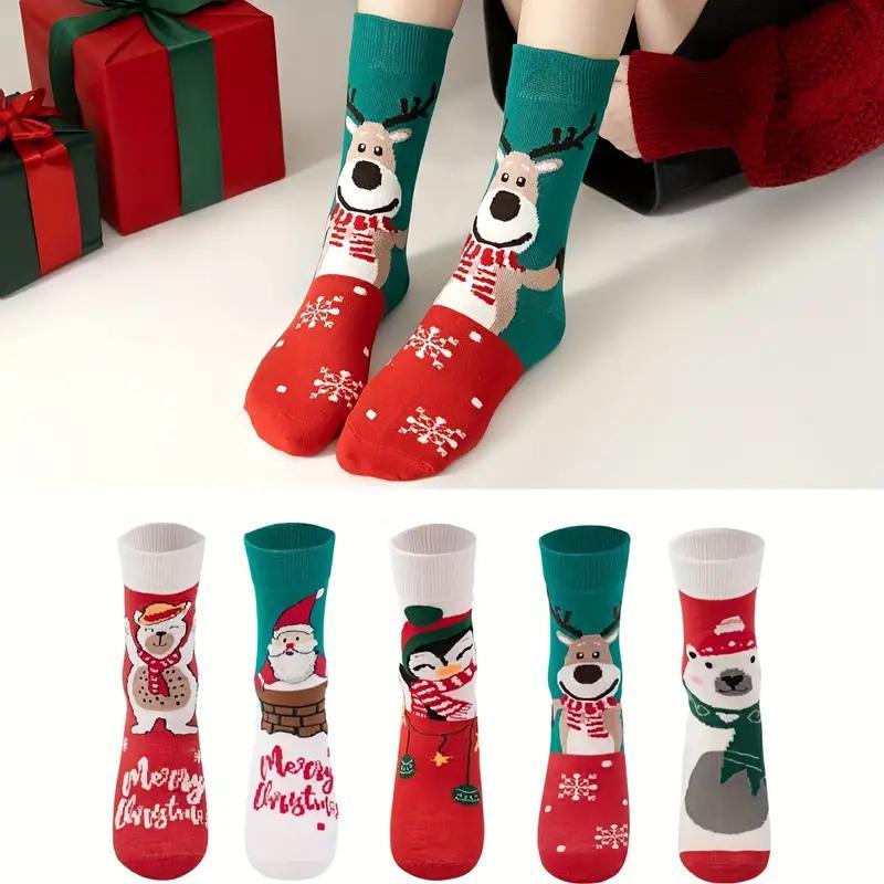 Набір новорічних шкарпеток 5 шт. р.36-39 асорті, фото 1