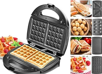 Мультимейкер 4 в 1 сендвічниця гриль вафельниця горішниця Rainberg RB-5408 R