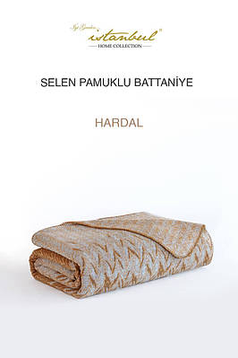 Плед бавовна Istanbul Home Selen гірчичний 200х220см