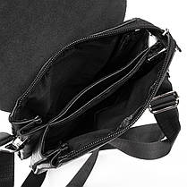 Сумка чоловіча чорна на плече на два відділи під однією блискавкою з екошкіри маленька Dr. Bond 223-1, фото 5