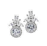 Елегантний срібний комплект прикрас з білим цирконієм покритий родієм, фото 5