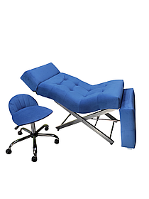 Комплект меблів COMFORT: кушетка анатомічна для нарощування вій та стільчик майстра зі спинкою