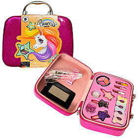 Дитяча косметика Єдиноріг тіні, помада, лаки, пензлики, набір для манікюра, у валізі 20*7*14см (B160)