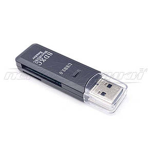 Універсальний кардридер 2 in 1 USB 2.0 SD/SDHC//Micro SD/Card Reader, фото 4