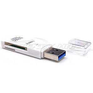 Універсальний кардридер 2 in 1 USB 3.0 SD/SDHC//Micro SD/Card Reader, фото 3
