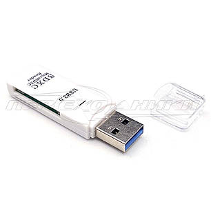 Універсальний кардридер 2 in 1 USB 3.0 SD/SDHC//Micro SD/Card Reader, фото 1