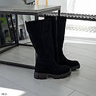 Зимові жіночі комфортні чоботи з натуральної замші, фото 4