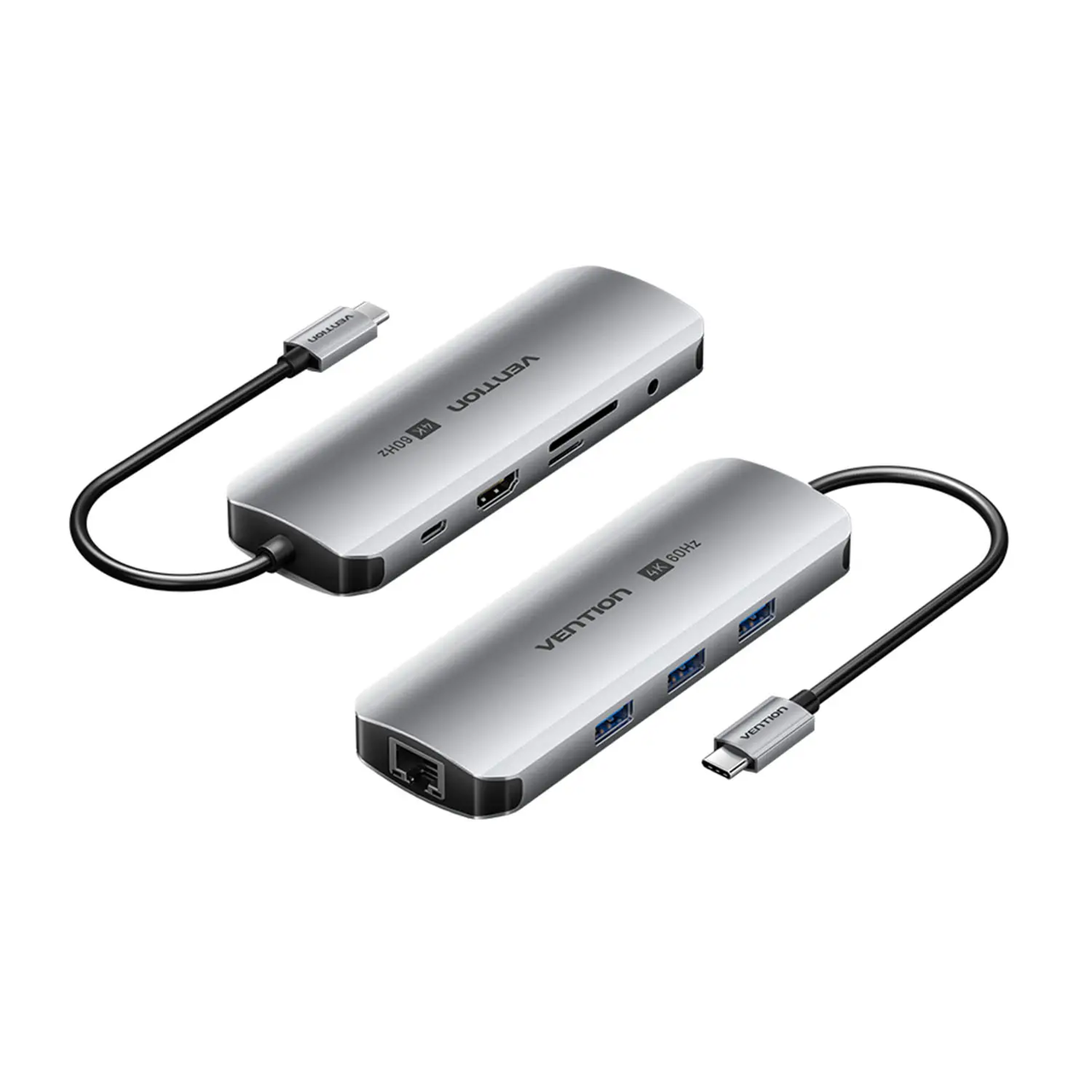 USB-хаб Vention 9 in1 USB C HUB адаптер Type-C to x USB 3.0 5 Гбіт/с + HDMI 4K 60 Hz + Type-C Grey (TQLHB)