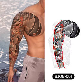 Флеш тату. 52*37 см. Тимчасова. , перекладена. На грудях, Плече, Японія, Орієнтал, Квіти, Божество, BJQB-001 (S)