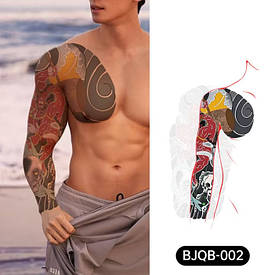 Флеш тату. 52*37 см. Тимчасова. , перекладена. На грудях, Плече, Трайбл, MQC-001-V1 (S)