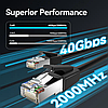Інтернет-кабель Vention Cat8 SFTP Ethernet мережевий шнур патч-корд 40 Гбіт/с 2000 МГц 2 м Black (IKKBH), фото 5