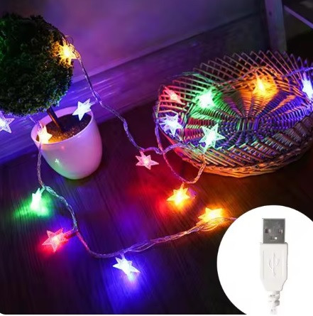 Світлодіодна гірлянда зірка різнокольорова usb 3 м 20 led
