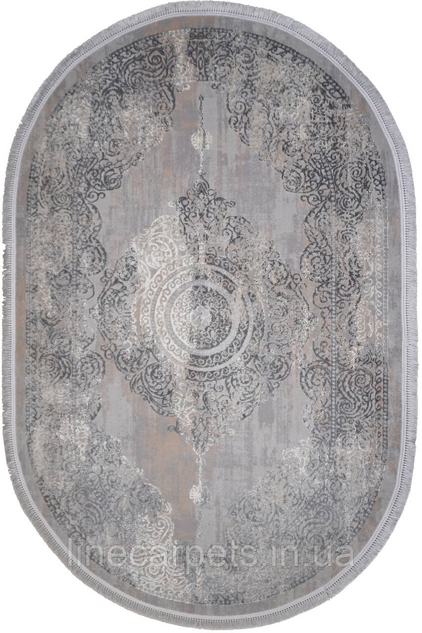 Классичний  овальний килим LEVADO 03710D L.GREY/BEIGE