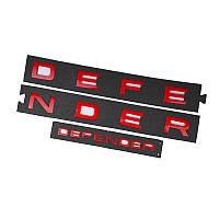 Емблема напис Defender для Land Rover 2 шт (Червоні) 720x35 мм (на скотчі) LR130857