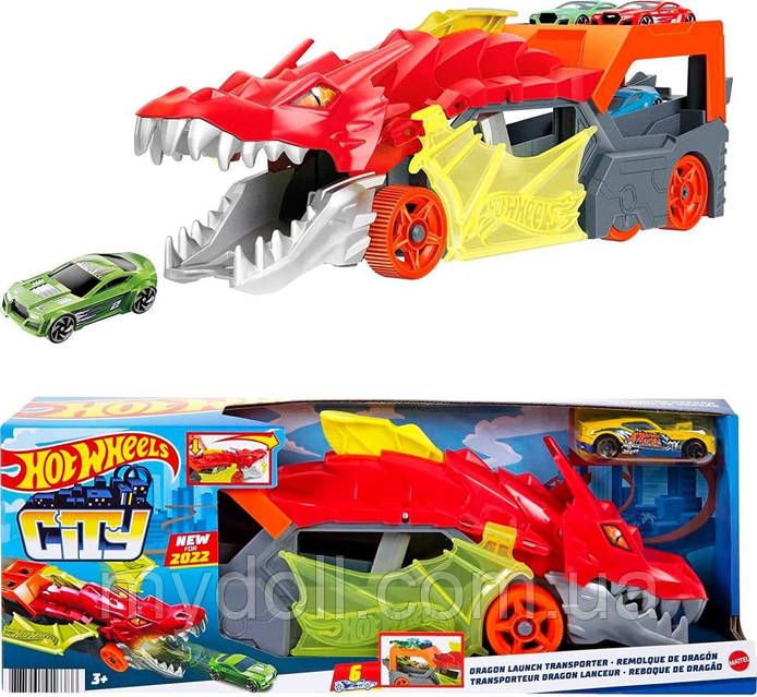 Автовоз Хот Вилс Пасть дракона Грузовик-транспортер Hot Wheels