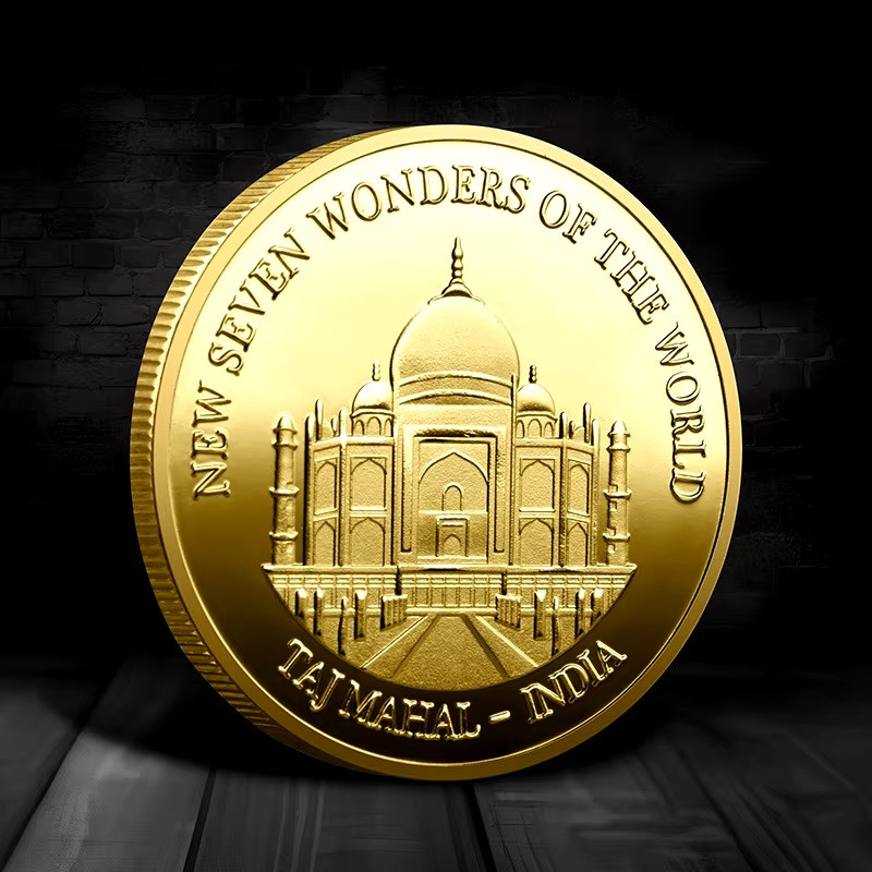 Сувенірна монет серії "7 чудес світла" 2007г — Тадж Махал Індія, фото 1