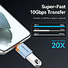 Перехідник-адаптер Vention Type-C Male to USB 3.1 Female OTG Adapter 10 Гбіт/с OTG 15 W Grey (CUBH0), фото 5