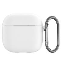 Силіконовий чохол для навушників Apple Airpods 4 | чохол + карабін | білий