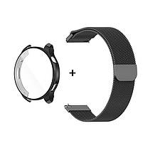 Комплект для годинника Amazfit GTR4 чорний (чохол + металевий ремінець 22 мм), фото 3
