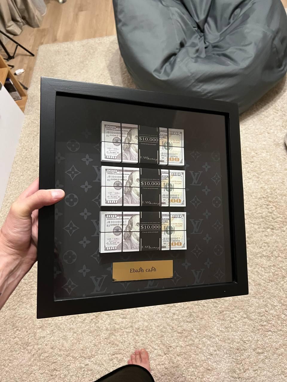 Картина панно з доларами 35х35 см, фото 1