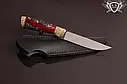 Ніж ручної роботи "Лють" 145х27х4.2 мм із неіржавкої сталі та колодкою з гібриду, фото 2