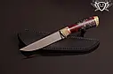 Ніж ручної роботи "Лють" 145х27х4.2 мм із неіржавкої сталі та колодкою з гібриду, фото 3