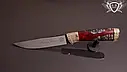 Ніж ручної роботи "Лють" 145х27х4.2 мм із неіржавкої сталі та колодкою з гібриду, фото 4