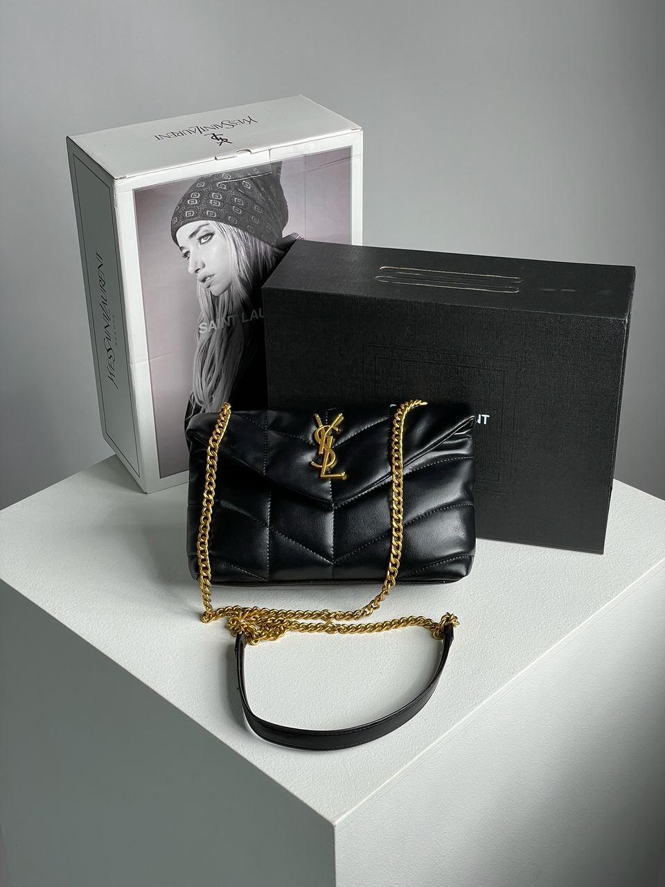 Жіноча сумочка чорна Yves Saint Laurent з натуральної шкіри, фото 1