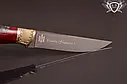 Ніж ручної роботи "Лють" 145х27х4.2 мм із неіржавкої сталі та колодкою з гібриду, фото 7