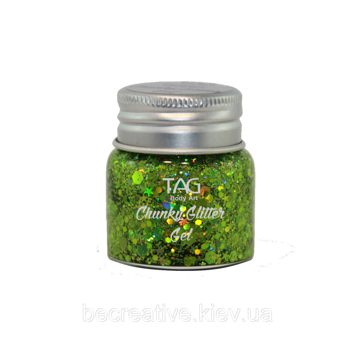 Яскравий глітер для образів TAG Green Chunky Glitter Gel 20 г
