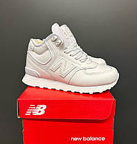 New Balance 574 high White Winter Fur жіночі зимові кросівки білі Нью Баланс 574 високі шкіра хутро, фото 2