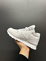 New Balance 574 high White Winter Fur жіночі зимові кросівки білі Нью Баланс 574 високі шкіра хутро, фото 3