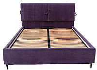 Ліжко з м'яким узголів'ям у тканині підйомним механізмом з ортопедичними ламелями Mari Марі Novelty