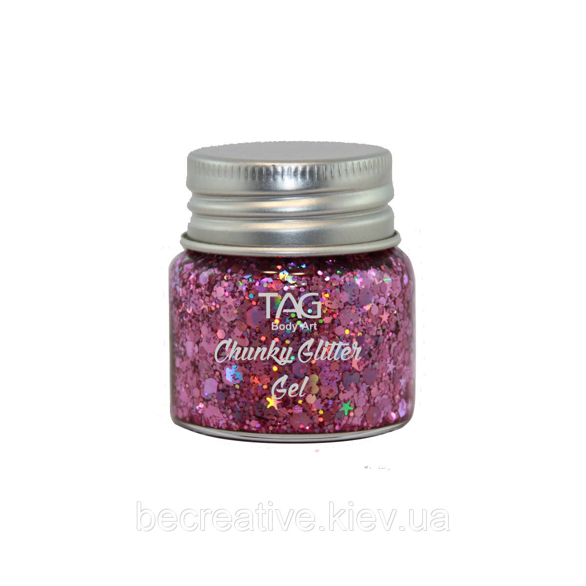 Яскравий глітер для образів Pink Chunky Glitter Gel 20 г, фото 1