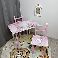 Столик та стільчики дитячий 1-5 рочків Принцеси, для малювання, ігор