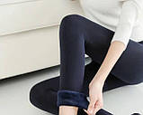 Безшовні чорні жіночі термо лосини на хутрі, фото 5