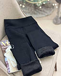 Безшовні чорні жіночі термо лосини на хутрі, фото 6