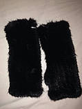 Норкові рукавиці, рукавиці норцеві 20 см. Хутро з хутра норки чорні, фото 7