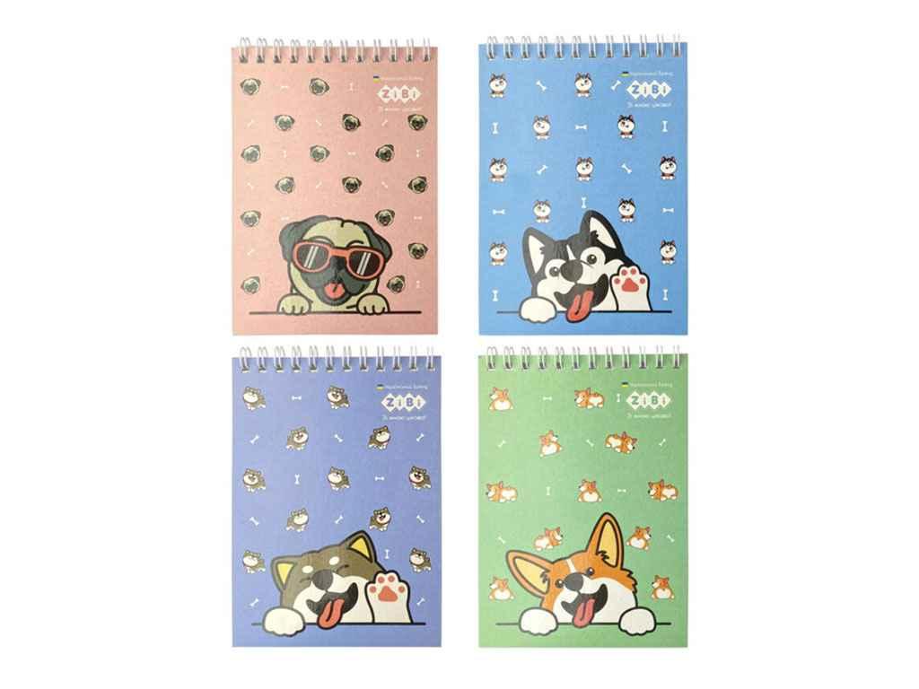 Блокнот на пруж. PUPPIES, А6, 40арк. карт.обкл., KIDS Line ZB.12140 ТМ ZiBi BP