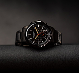 Класичний кварцовий чорний наручний годинник, Чоловічий круглий наручний годинник, фото 2