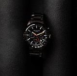 Класичний кварцовий чорний наручний годинник, Чоловічий круглий наручний годинник, фото 3