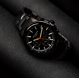 Класичний кварцовий чорний наручний годинник, Чоловічий круглий наручний годинник, фото 4